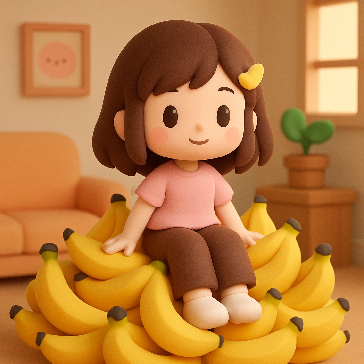 Cute,Character,3d,Image,Of,Sieviete,M?j?s,S?,Ban?nu,Kaudz?